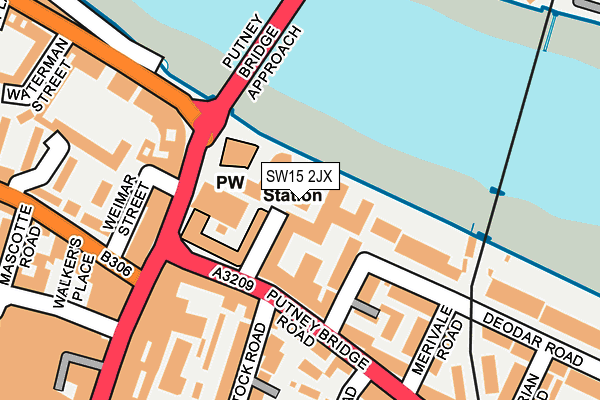 SW15 2JX map - OS OpenMap – Local (Ordnance Survey)