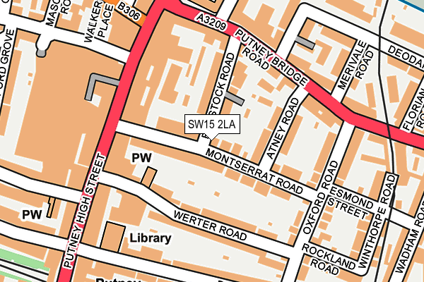 SW15 2LA map - OS OpenMap – Local (Ordnance Survey)