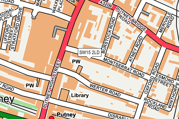 SW15 2LD map - OS OpenMap – Local (Ordnance Survey)