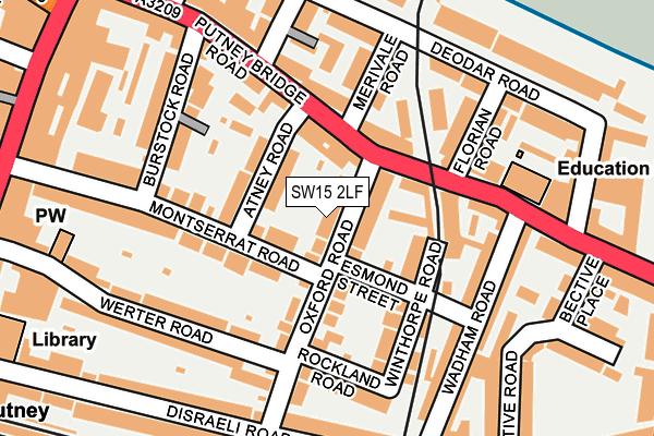 SW15 2LF map - OS OpenMap – Local (Ordnance Survey)