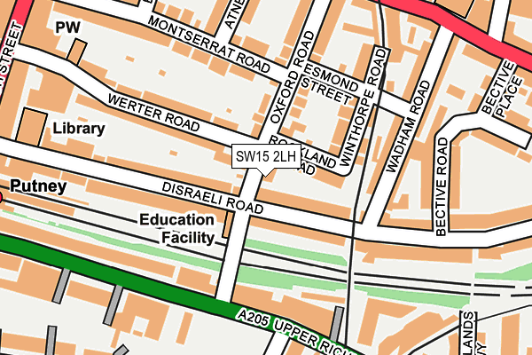 SW15 2LH map - OS OpenMap – Local (Ordnance Survey)