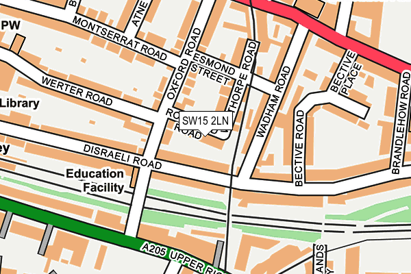 SW15 2LN map - OS OpenMap – Local (Ordnance Survey)