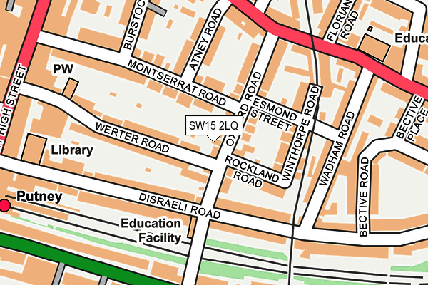 SW15 2LQ map - OS OpenMap – Local (Ordnance Survey)