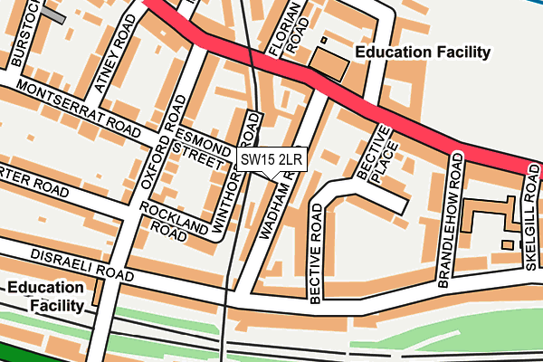 SW15 2LR map - OS OpenMap – Local (Ordnance Survey)