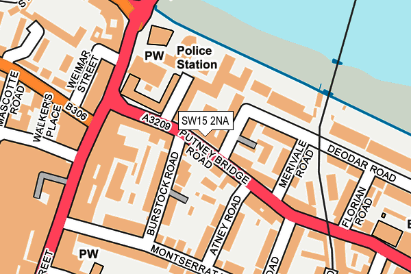 SW15 2NA map - OS OpenMap – Local (Ordnance Survey)