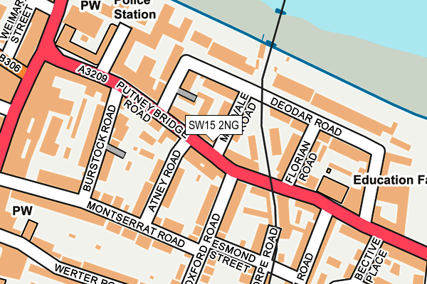 SW15 2NG map - OS OpenMap – Local (Ordnance Survey)