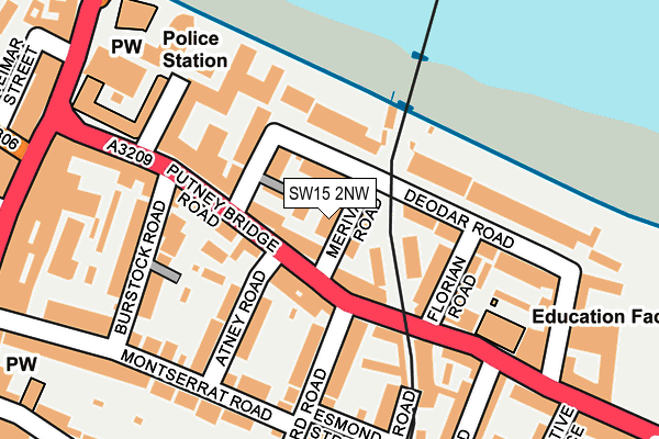 SW15 2NW map - OS OpenMap – Local (Ordnance Survey)