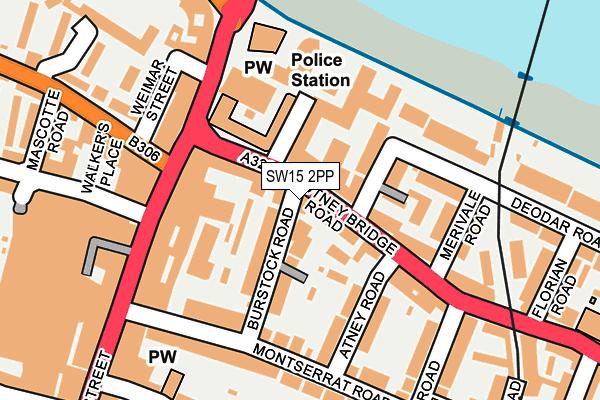 SW15 2PP map - OS OpenMap – Local (Ordnance Survey)