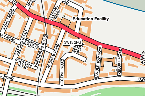 SW15 2PQ map - OS OpenMap – Local (Ordnance Survey)