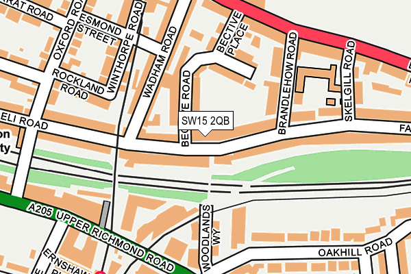 SW15 2QB map - OS OpenMap – Local (Ordnance Survey)