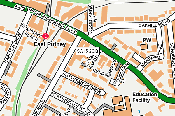 SW15 2QQ map - OS OpenMap – Local (Ordnance Survey)