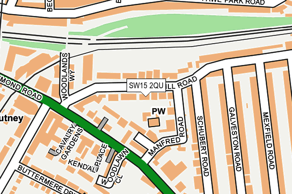 SW15 2QU map - OS OpenMap – Local (Ordnance Survey)