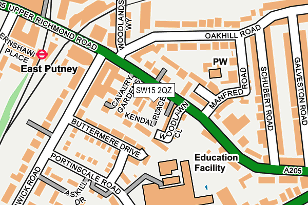 SW15 2QZ map - OS OpenMap – Local (Ordnance Survey)