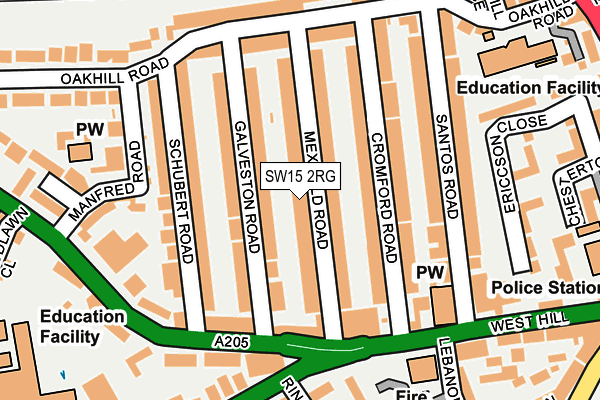 SW15 2RG map - OS OpenMap – Local (Ordnance Survey)