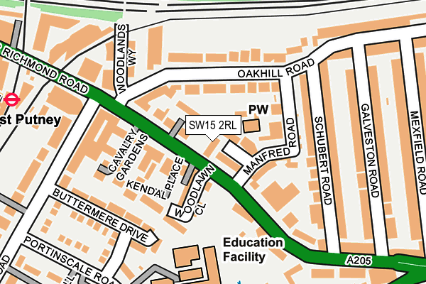 SW15 2RL map - OS OpenMap – Local (Ordnance Survey)