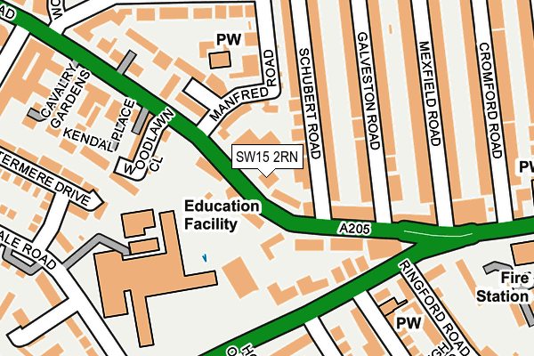 SW15 2RN map - OS OpenMap – Local (Ordnance Survey)
