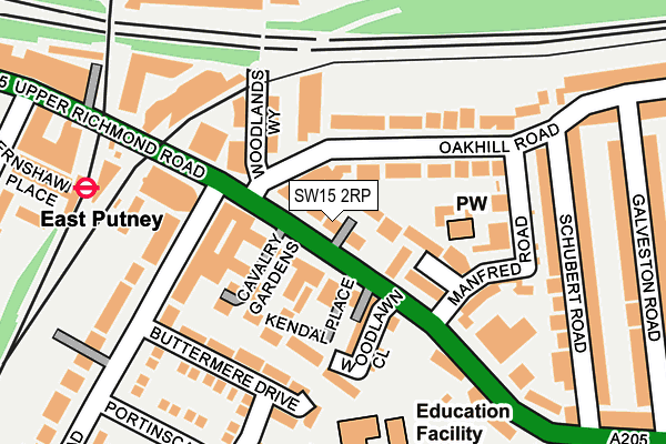 SW15 2RP map - OS OpenMap – Local (Ordnance Survey)