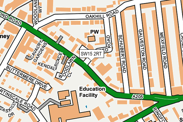 SW15 2RT map - OS OpenMap – Local (Ordnance Survey)