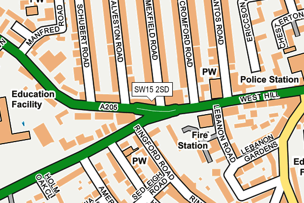 SW15 2SD map - OS OpenMap – Local (Ordnance Survey)