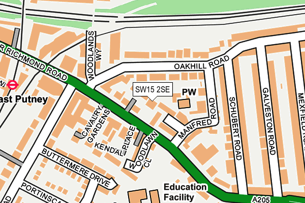 SW15 2SE map - OS OpenMap – Local (Ordnance Survey)