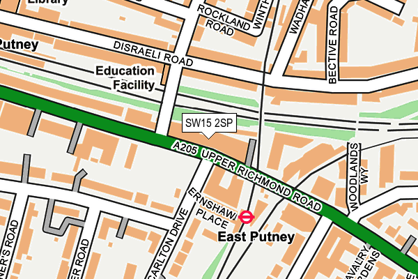 SW15 2SP map - OS OpenMap – Local (Ordnance Survey)