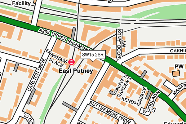 SW15 2SR map - OS OpenMap – Local (Ordnance Survey)