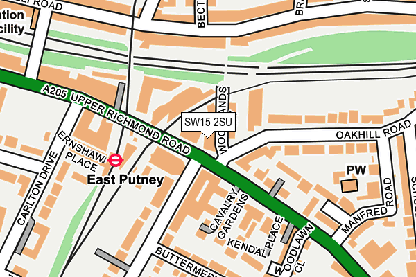 SW15 2SU map - OS OpenMap – Local (Ordnance Survey)