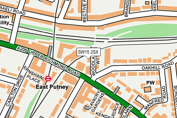 SW15 2SX map - OS OpenMap – Local (Ordnance Survey)