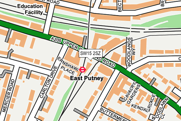 SW15 2SZ map - OS OpenMap – Local (Ordnance Survey)