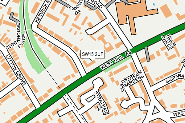 SW15 2UF map - OS OpenMap – Local (Ordnance Survey)