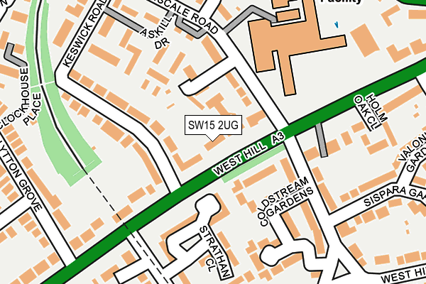 SW15 2UG map - OS OpenMap – Local (Ordnance Survey)