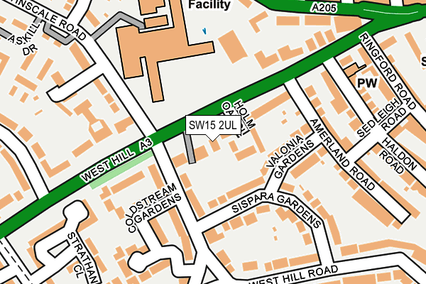 SW15 2UL map - OS OpenMap – Local (Ordnance Survey)