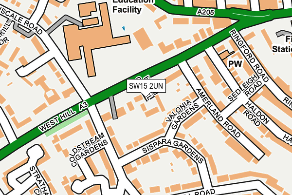 SW15 2UN map - OS OpenMap – Local (Ordnance Survey)