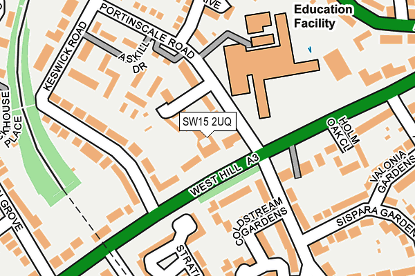 SW15 2UQ map - OS OpenMap – Local (Ordnance Survey)