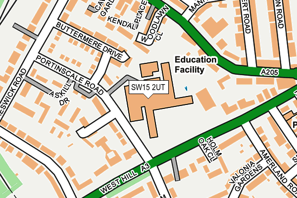 SW15 2UT map - OS OpenMap – Local (Ordnance Survey)