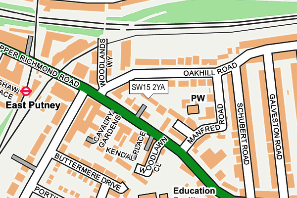 SW15 2YA map - OS OpenMap – Local (Ordnance Survey)