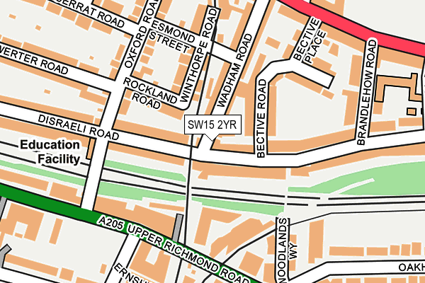 SW15 2YR map - OS OpenMap – Local (Ordnance Survey)