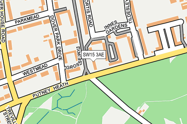 SW15 3AE map - OS OpenMap – Local (Ordnance Survey)