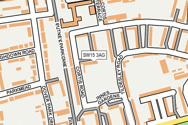 SW15 3AG map - OS OpenMap – Local (Ordnance Survey)