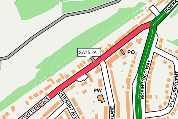 SW15 3AL map - OS OpenMap – Local (Ordnance Survey)