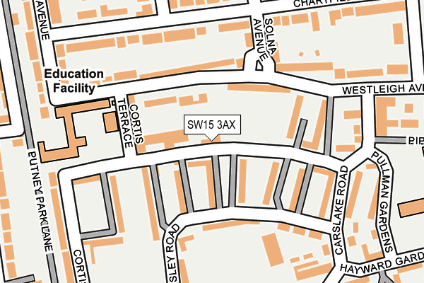 SW15 3AX map - OS OpenMap – Local (Ordnance Survey)
