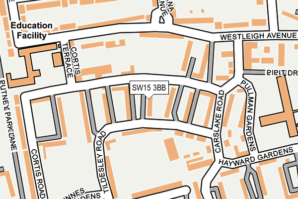 SW15 3BB map - OS OpenMap – Local (Ordnance Survey)