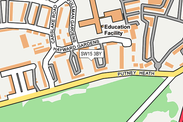 SW15 3BY map - OS OpenMap – Local (Ordnance Survey)