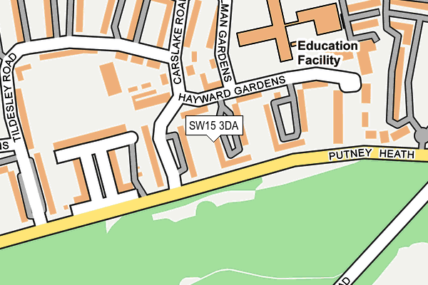 SW15 3DA map - OS OpenMap – Local (Ordnance Survey)