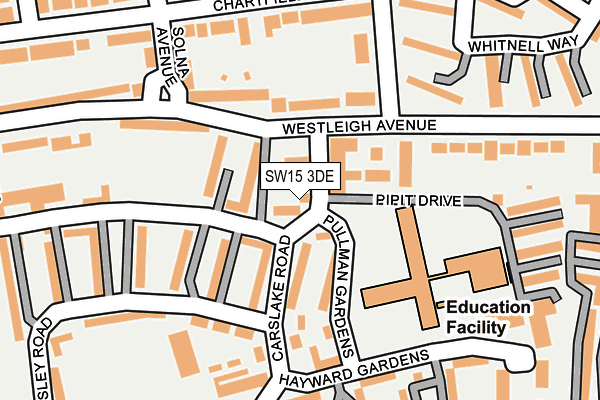 SW15 3DE map - OS OpenMap – Local (Ordnance Survey)