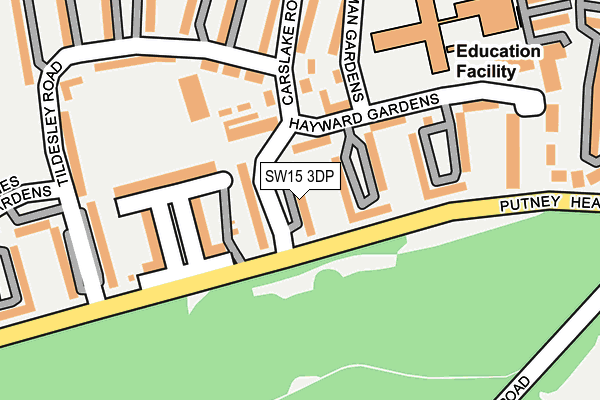 SW15 3DP map - OS OpenMap – Local (Ordnance Survey)