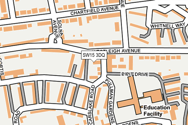 SW15 3DQ map - OS OpenMap – Local (Ordnance Survey)