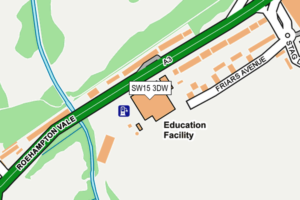 SW15 3DW map - OS OpenMap – Local (Ordnance Survey)