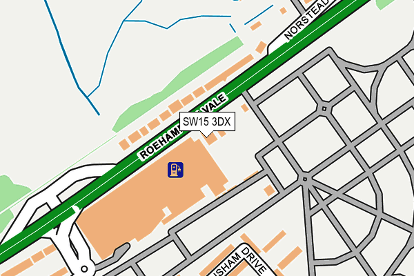 SW15 3DX map - OS OpenMap – Local (Ordnance Survey)