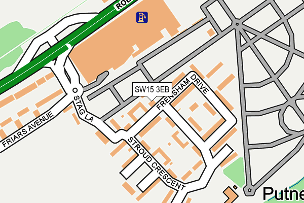 SW15 3EB map - OS OpenMap – Local (Ordnance Survey)